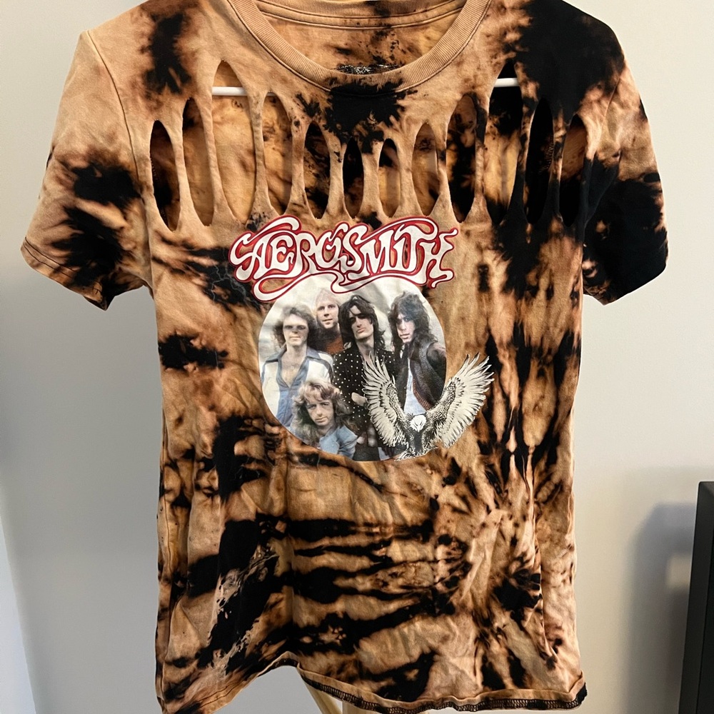 Aerosmith Tie-Dye Distressed T-Shirt